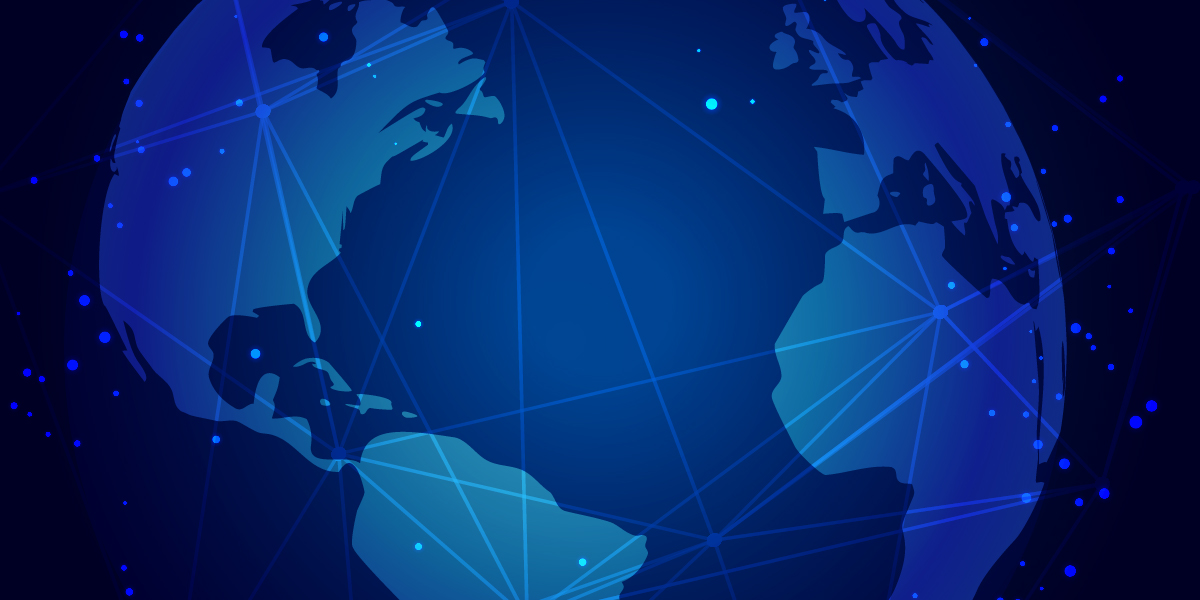 expanding-without-borders-global-network-gce Globe graphic with network connections illustrating expanding without borders for GCE Global Solutions.